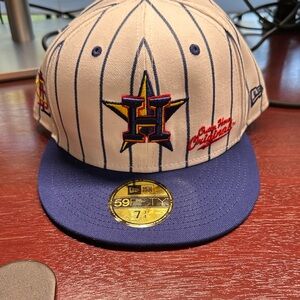 Astros New Era Cream and Blue Cap